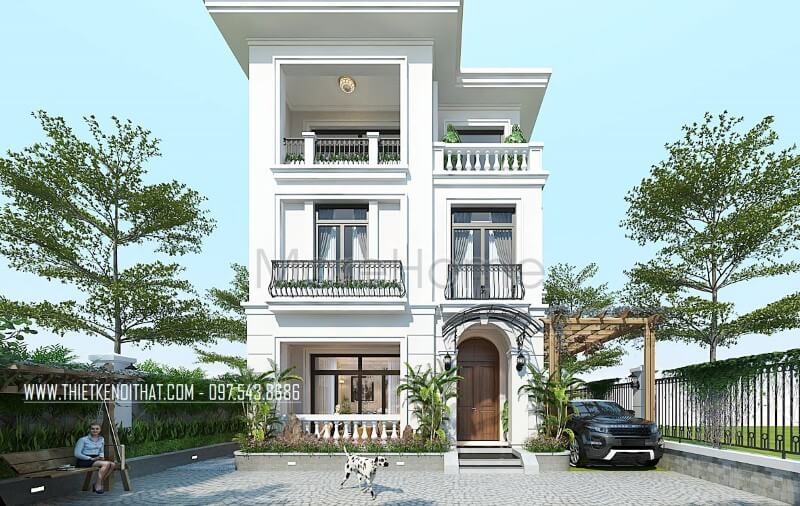 Thiết kế kiến trúc biệt thự 3 tầng hiện đại tại Vinhomes Greenbay Hà Nội